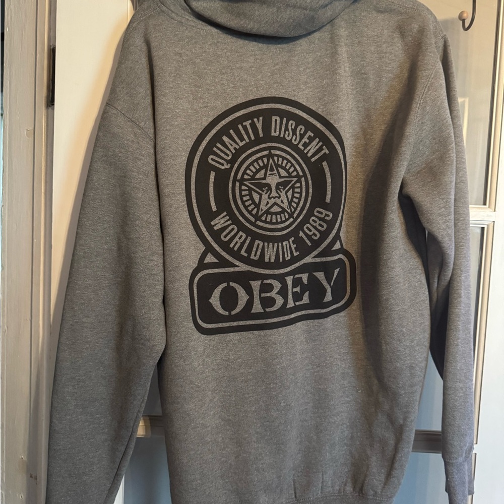 Obey Charcoal Zip-Up Hoodie